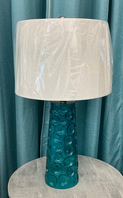 Blue Hammered Glass Table Lamp
