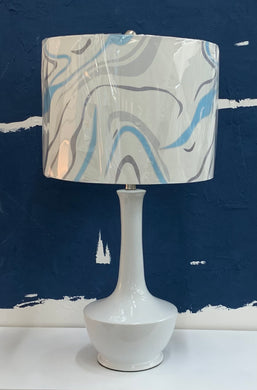 Blue and Grey Swirl Shade Lamp