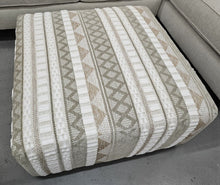 Load image into Gallery viewer, Neutral Striped Square Ottoman