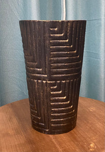 Medium Black and Gold Wash Metal Vase