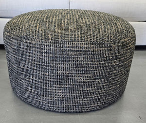 Rowe Cleo 31" Round Ottoman in Railroaded Brown