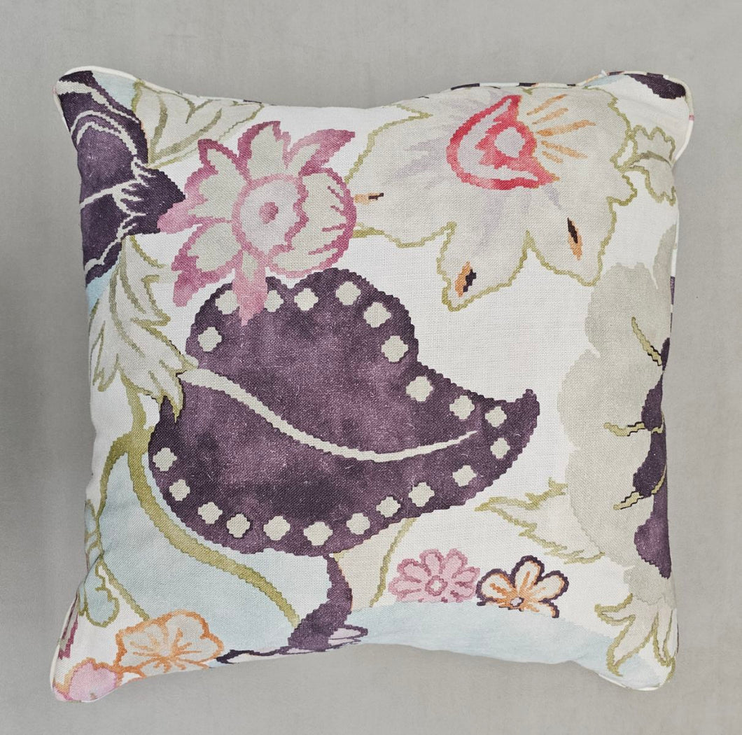 Rowe Down Floral Pillow with Welt