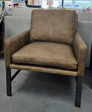 Rowe Atticus Mushroom Leather Chair