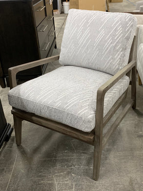 Light Grey Geometric Chair with Dark Brown Frame
