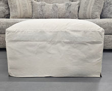 Load image into Gallery viewer, Rowe Sylvie Slipcovered Ottoman in White