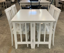Load image into Gallery viewer, White Drop Leaf and Gate Leg Table with 4 Chairs