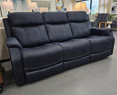 Blue Dual-Power Reclining Sofa