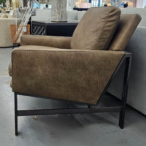 Rowe Atticus Mushroom Leather Chair