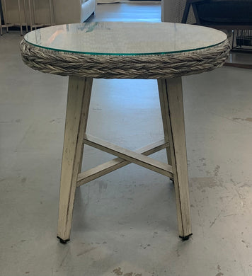 Outdoor End Table with Glass Top