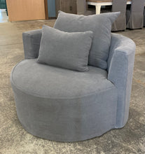Load image into Gallery viewer, Rowe Leander Slipcovered Swivel Chair in Smoke