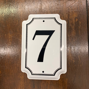 Enamel Number "7"