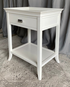 White One Drawer Accent Table