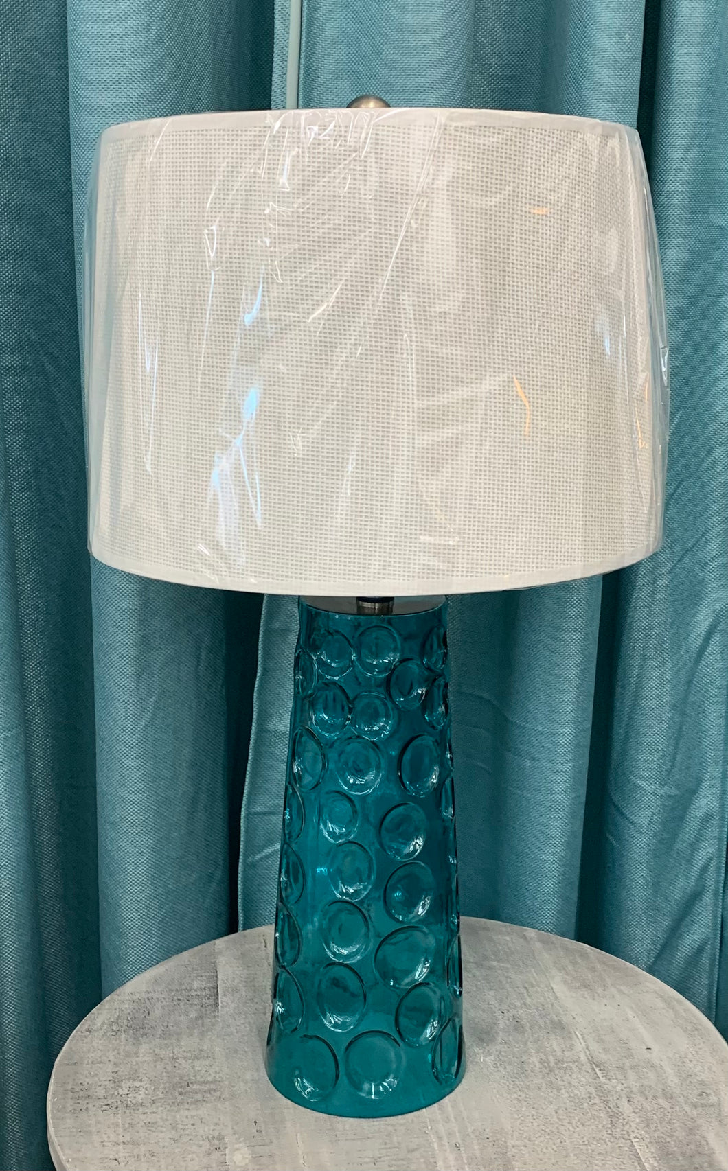 Blue Hammered Glass Table Lamp