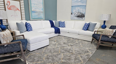 Four Piece White Sectional with Chaise