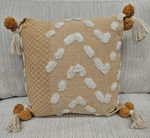 Golden Glow Pillow with Tassels