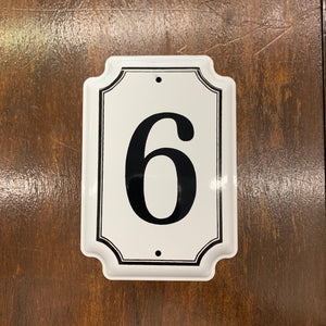 Enamel Number "6"
