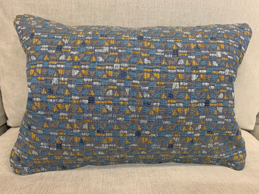 Grey/Blue Lumbar Pillow