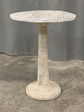 White Wash Round End Table
