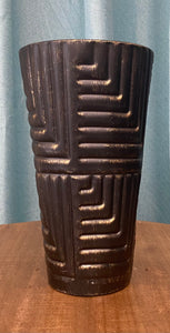 Small Black and Gold Wash Metal Vase