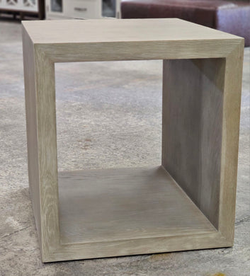 Grey End Table with Storage