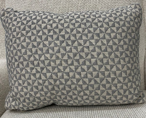 Rowe Down Kidney Pillow in Grey Triangles
