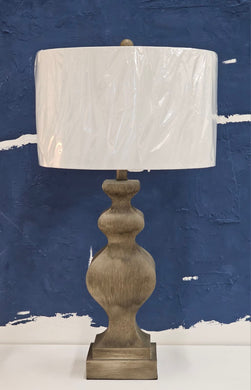 Grey Washed Farmhouse Table Lamp
