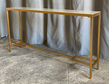 Load image into Gallery viewer, Gold Leaf Console with Stone Top