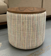Load image into Gallery viewer, Round Multi Colored Storage Footstool