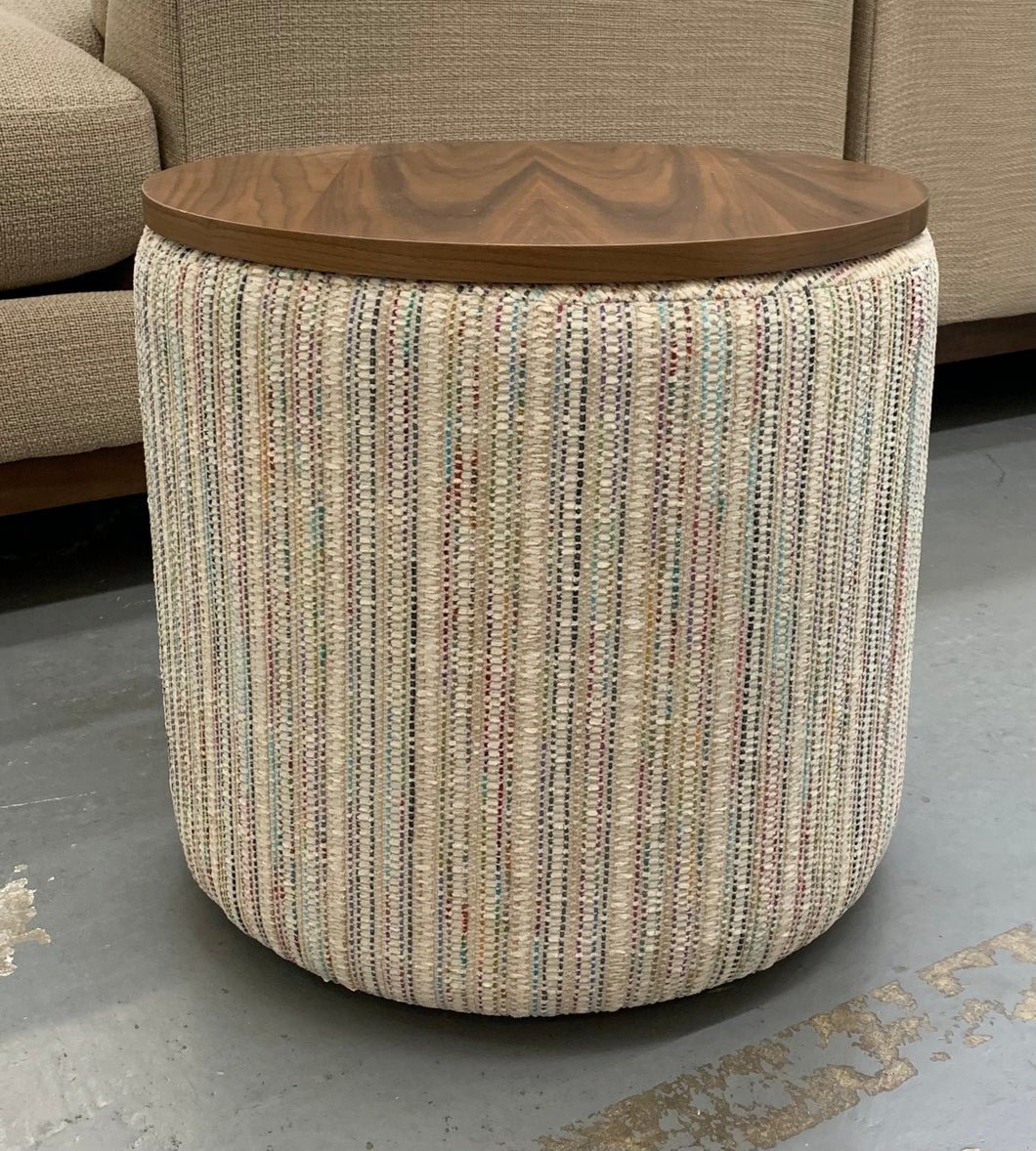 Round Multi Colored Storage Footstool
