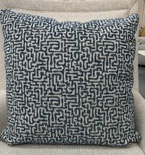 Load image into Gallery viewer, Rowe Down Pillow in Blue Grey Swirl