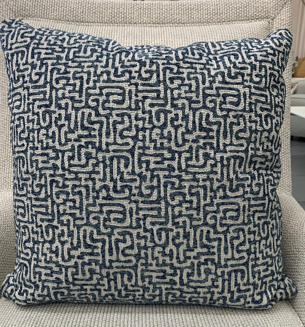 Rowe Down Pillow in Blue Grey Swirl