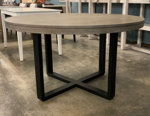 Wood and Metal Round Dining Table