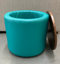 Load image into Gallery viewer, Teal Storage Ottoman