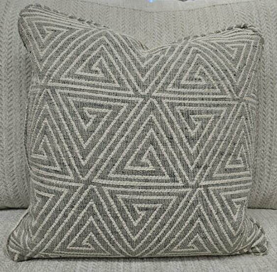 Rowe Grey and Cream Triangle Down Pillow