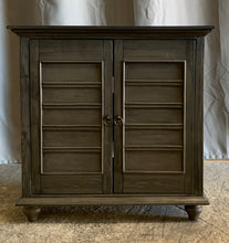 Load image into Gallery viewer, Grey Washed Louvered Cabinet