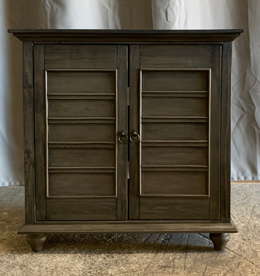 Grey Washed Louvered Cabinet