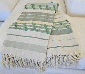 Green and Beige Throw