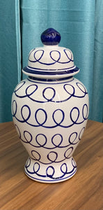 Scribble Blue and White Urn