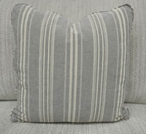 Rowe Grey and White Stripe Down Pillow