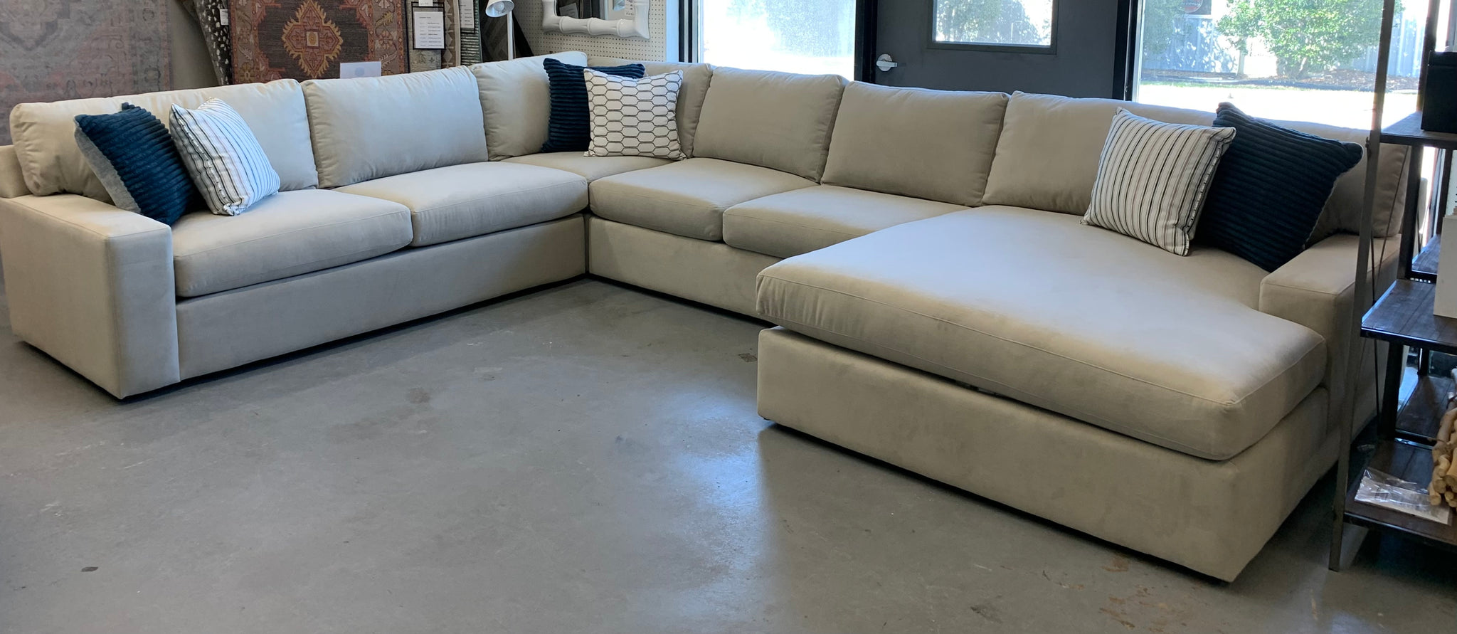 Light Beige Sectional With Cuddler