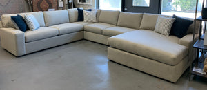Light Beige Sectional with Cuddler Chaise