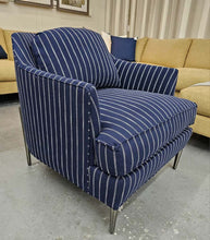 Load image into Gallery viewer, Rowe Juliet Navy and White Stripe Accent Chair