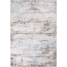 Load image into Gallery viewer, Neutral Abstract with Blue Rug Size: 5&#39;3&quot; x 7&#39;3&quot;