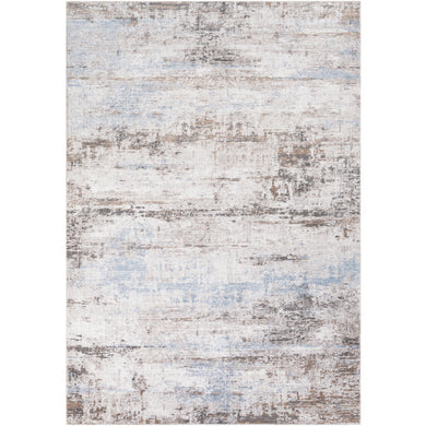 Neutral Abstract with Blue Rug Size: 5'3