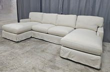 Load image into Gallery viewer, Grayson Beige Slipcover Double Chaise Sectional