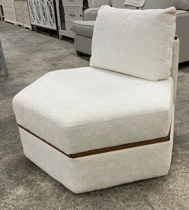 Off White Hexagon Storage Chair