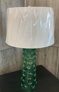 Light Green Hammered Glass Table Lamp
